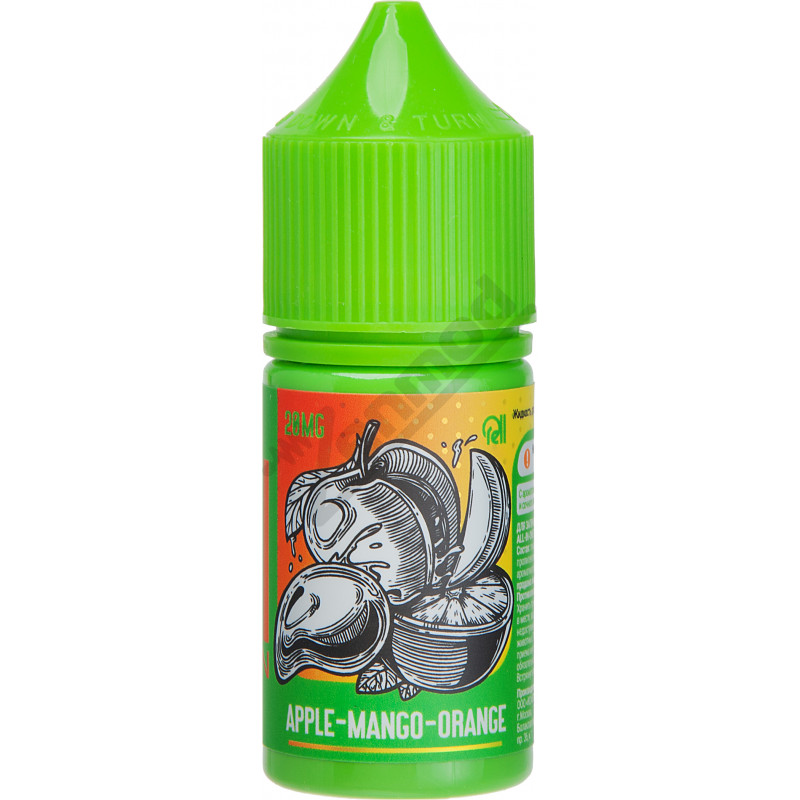 Фото и внешний вид — RELL Green SALT - Apple Mango Orange 30мл