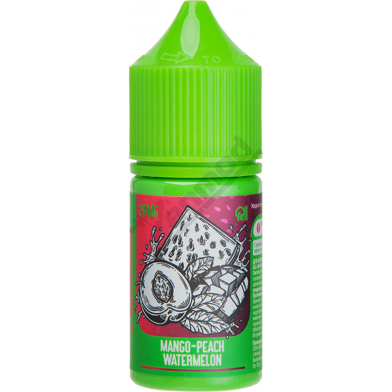 Фото и внешний вид — RELL Green SALT - Mango Peach Watermelon 30мл