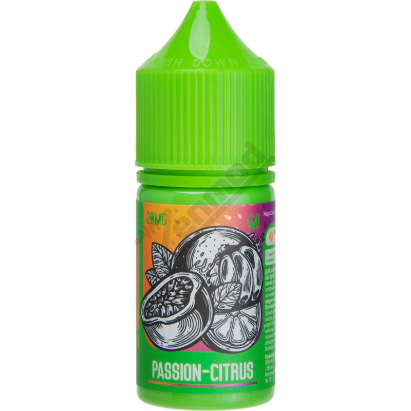 Фото и внешний вид — RELL Green SALT - Passion Citrus 30мл