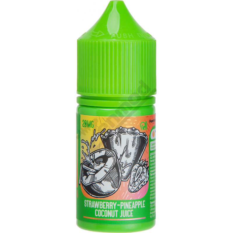 Фото и внешний вид — RELL Green SALT - Strawberry Pineapple Coconut Juice 30мл